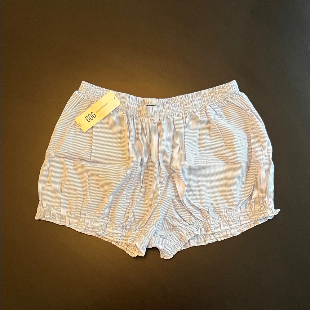 BDG Light Blue Striped Bloomer Shorts
